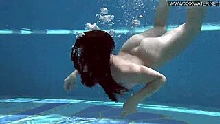 Jessica Lincoln's Pink Bikini Tease Turns Underwater Horny Pool Fuck With Friend!