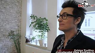 naive blonde teen flirts street to mmf outdoor double