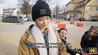 omg this morning walk swap turned into bisexual wife share threesome with monster cocks everywhere 😲