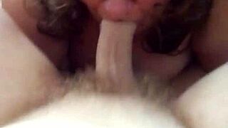 damn sexy milf older lady sucks young guys cock so good then rides him doggystyle creampie homemade