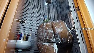 Hottest Big Booty Ebony Shower Creampie Doggystyle Black Cock Pounding