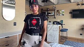 😱 total shock! tattooed busty 18yo teen gags deep on big dick balls pov!