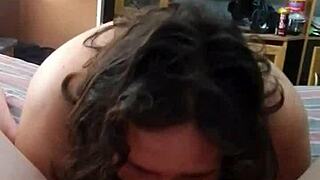 damn sexy milf older lady sucks young guys cock so good then rides him doggystyle creampie homemade