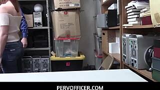 pervofficer teen jaycee starr caught shoplifting takes guard's hard fuck