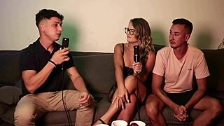 she had this wild fetish to film fucking the single guy adapts to crazy bisexual swingers invite on sheer red