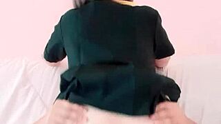 asian student juicy big pussy skirt ridin cowgirl creampie tight wet homemade