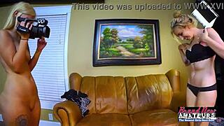 ollysia shaved teen pussy begs for curvy blonde's tongue and cumshot