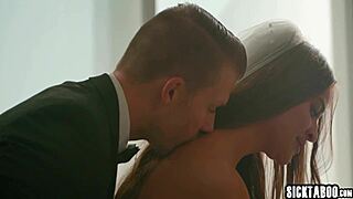 naughty bride gizelle blanco deepthroats big cock fucks hard in lingerie