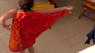 does 58 year old latina stepmom crave beach fun with stepson handjobs