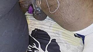 ebony wife fucks and humiliates husband with huge toys and anal fingers