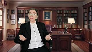 Hypnotized busty milf principal submits to bully's cock in twisted roleplay!