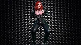 granny black widow cosplay slut gets pounded missionary with creampie finish