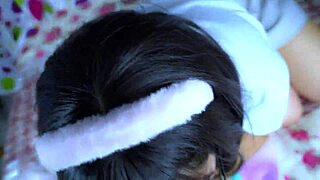 lonely college girl in uniform gets surprised by sneaky dorm visitor hd