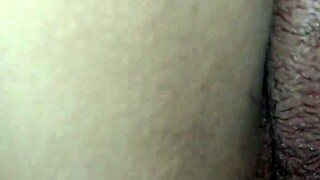 hey he rubbed cock on pussy then pounded her good