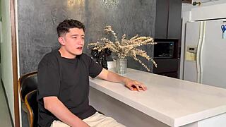 Mexican curvy milf and Colombian friend share nerd stepson cum in 3some mouths