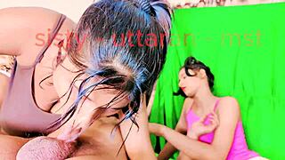 Uttaran20's dripping wet pussy and ass take double cum in wild threesome fucks