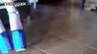 dig these ankle boots with blue sky-high heels?