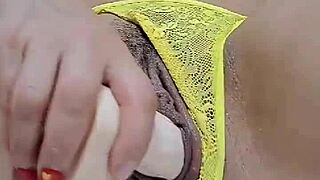 hot blonde rubs pussy to orgasm squirting everywhere so horny