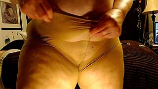 Dawnskye1962 strips pantyhose bares hairy pussy in veterans day solo tease