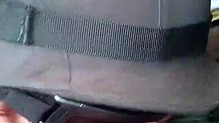 Military slut gulps commander's throbbing cock deep!