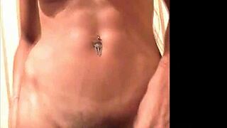 Bigtitted Thai Ladyboy Strips Teasingly Before Shecock Jerkoff