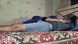 Bhabhi Gets JOR SE CHODA Hard In House With Hindi Audio Step Sis Style