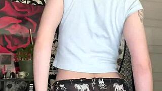 god, super skinny teen cums twice hard on vibrator thru soaked panties!!