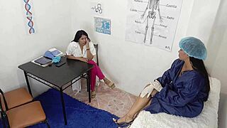 Whoa, beautiful big ass doctor rips clothes off busty milf patient for juicy pussy licking, scissoring and squirting orgasm 😍💦