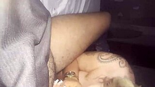 blonde with big natural tits does sloppy deepthroat then begs for face cum before bed ass shaking