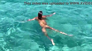 sexy monika fox's naked pool swims reveal her big tits shaved pussy in hot country