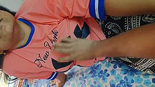 cheating desi girlfriend moans with lover in hotel room