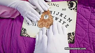 Busty milf princess in costume drilled deep anally on Halloween.