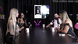 Tinder match game with Juli Figueiredo and Felipe Larrossa in sheer red