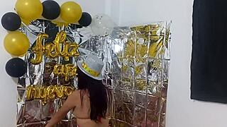 stepdaughter throws hot lingerie party flashing big natural tits to seduce everyone