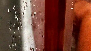 Hot stepbrother shower handjob while wife away!