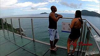 Work friend Alex Lima's bulge tempts Paty Bumbum outdoors