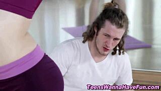 Yoga Teens in Group Facial After Fingering Party Session