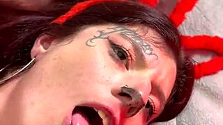 Brazilian bunny hunts huge cock deepthroat swallow at home