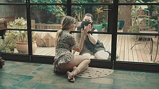 astrid love licks milf pussy sensually outdoors with kissing and fingering