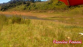 Curvy Milf With Big Tits Sucks Cock Outdoors Then Swallows Load