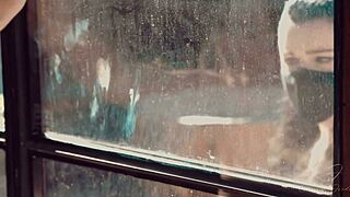 astrid love licks milf pussy sensually outdoors with kissing and fingering