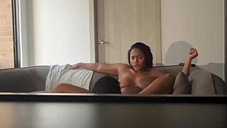 Girlfriend's big pussy squirts hard as boyfriend licks deep in homemade clip