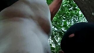 maîtresse kantalis offers her chained slave ebed for outdoor bdsm humiliation and cumshots