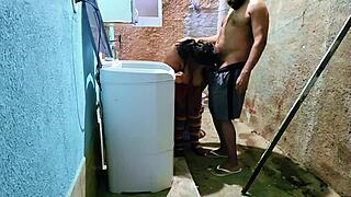 Stepdad ravages stepdaughter backyard double mouth creampies