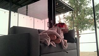 Christmas voyeur surprise for hubby i want you licking my wet pussy hard