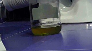 hairy beaver soaks shorts collecting piss jar by jar fetish