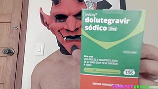 latina strokes her huge homemade big black monster cock solo