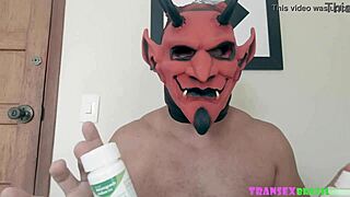 latina strokes her huge homemade big black monster cock solo