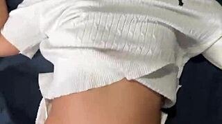 omg this skinny 18yo thai beauty with small tits gets roughed by huge white cock creampie!!