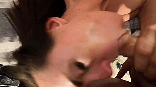 Watch Her Suck Huge Dick and Swallow Massive Mouthful of Cum!